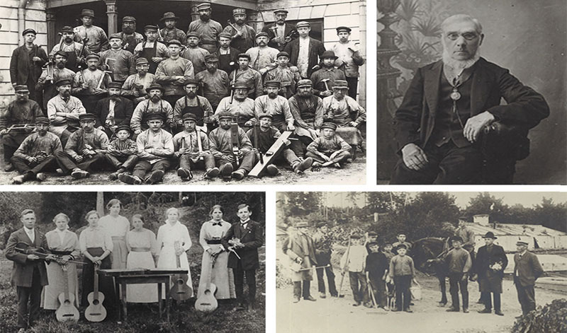 Exempel på historiska bilder som finns i Finspångs mediaportal.