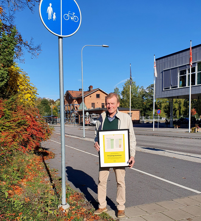 Hugo Andersson med diplom Cykelvelometern 2020